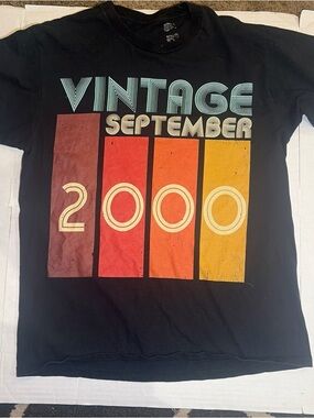 Vintage September 2000 Graphic Tee - Black